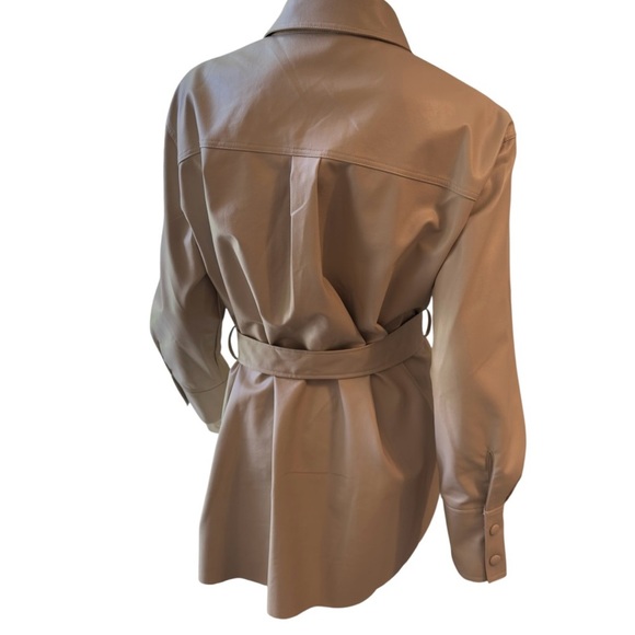 Bishop Street Apparel - Faux Leather Shacket with Tie Women’s Size L - Picture 3 of 6